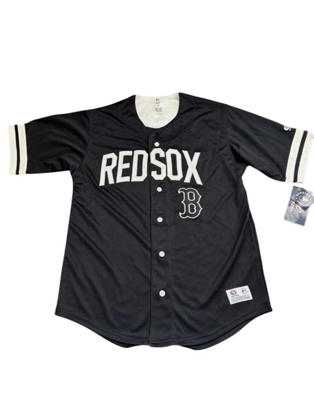 NWT True Fan Boston Red Sox Black & White Jersey, Men's Medium MSRP $44.99